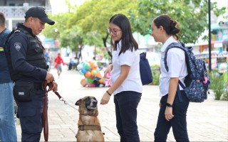 Unidad Canina de la SSyPC realiza acciones de proximidad social en Parque de La Marimba